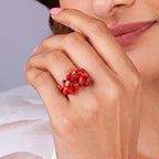 Bague corail rouge