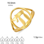 Bague creuse avec le symbole de vie juive Chai