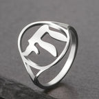 Bague creuse avec le symbole de vie juive Chai argent