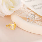 Bague creuse avec le symbole de vie juive Chai