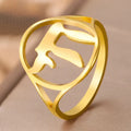 Bague creuse avec le symbole de vie juive Chai or
