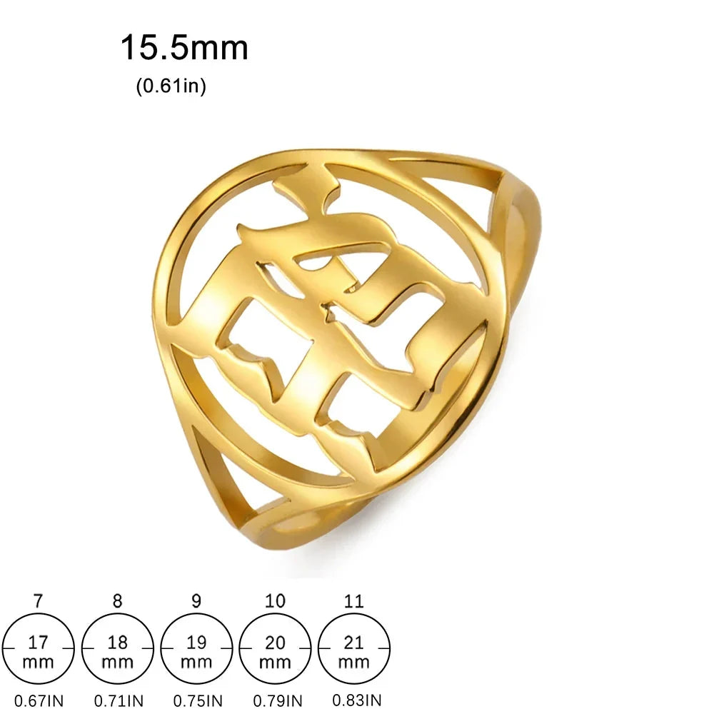 Bague creuse pour homme ou femme avec gravure en hébreu juif