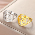 Bague creuse pour homme ou femme avec gravure en hébreu juif or