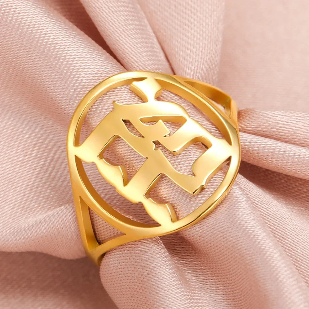 Bague creuse pour homme ou femme avec gravure en hébreu juif or