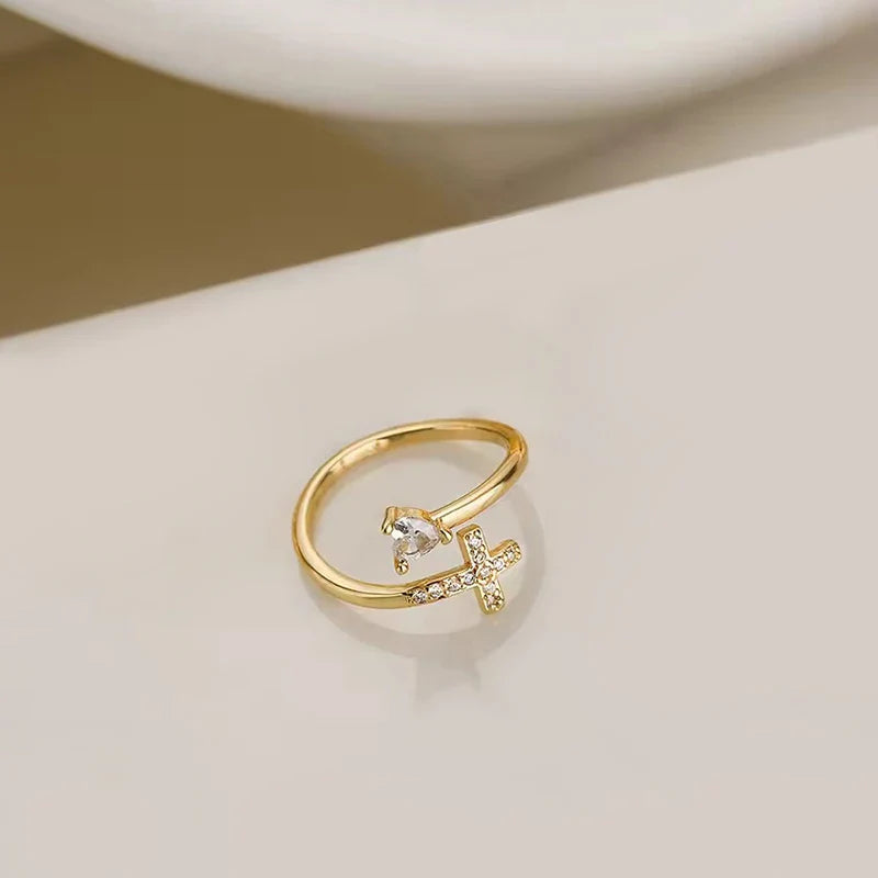 Bague Croix & Zircon Femme