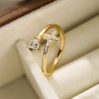 Women's Cross & Zircon Ring