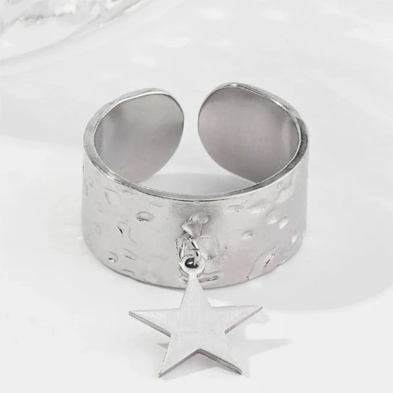 Star Charm Ring for Women silver