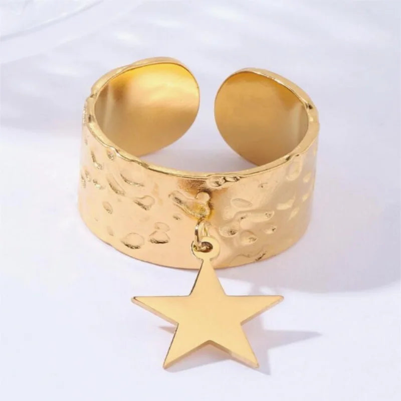 Star Charm Ring for Women gold