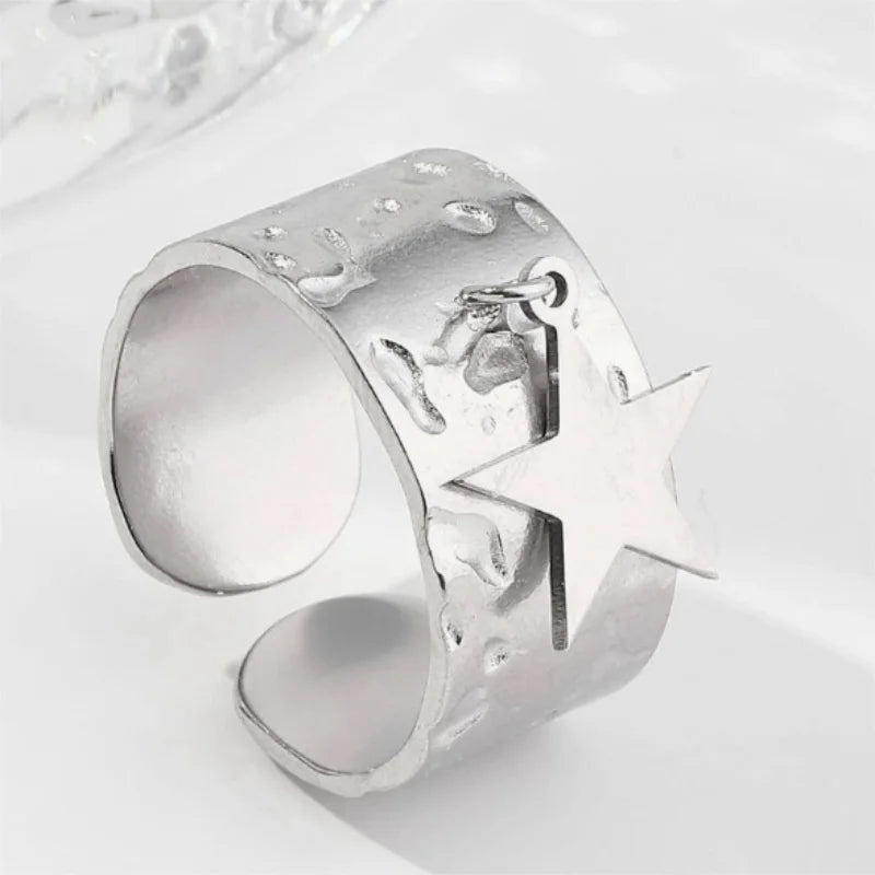 Star Charm Ring for Women silver