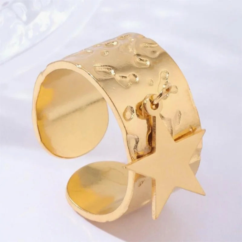 Star Charm Ring for Women gold