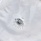 Protection Ring with Blue Eye and Silver Beads