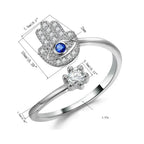 Bague de protection pour femme avec main de Fatma arabe