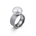 Retro Style Ring with Silver White Pearl