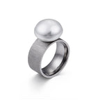 Retro Style Ring with Silver White Pearl