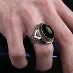 Bague large pour homme arabe musulman noir