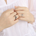 Silver Dragon Ring Men Women black or silver