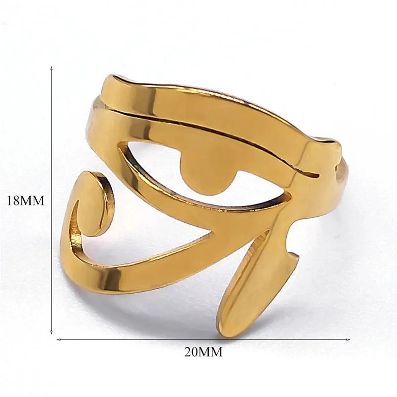Egypt Ring Eye of Horus Oudjat Witchcraft gold