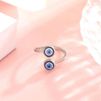 Elegant Turkish Evil Eye Ring silver