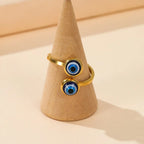 Elegant Turkish Evil Eye Ring gold