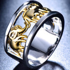 Elephant ring silver and gold