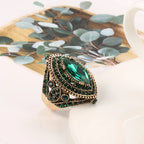 Ring with Green Crystal