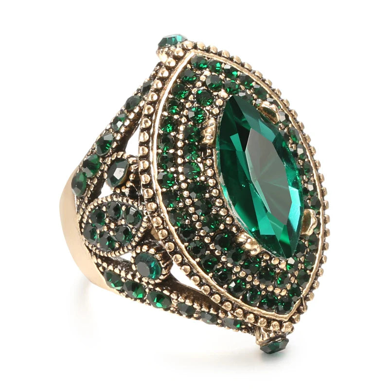 Ring with Green Crystal