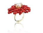 Ring in the Shape of a Coral Flower and Pearls