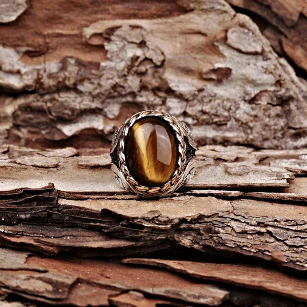 Tiger Eye Stone Ring for Men or Women