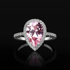 Bague en Zircon Goutte d'Eau rose