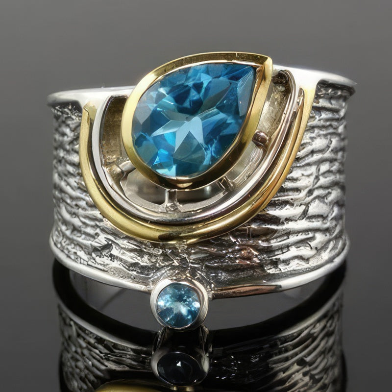 Ethnic Silver and Stone Ring