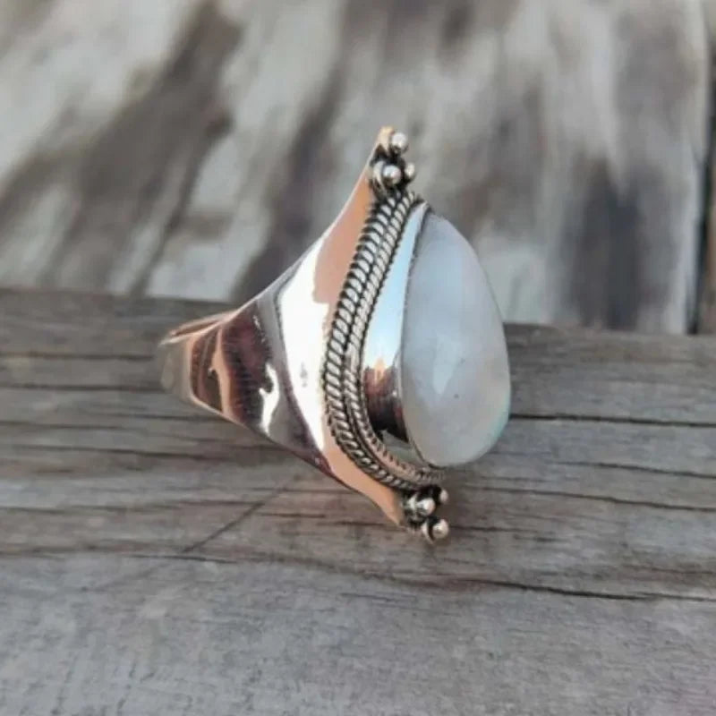 Ethnic Ring with Moonstone