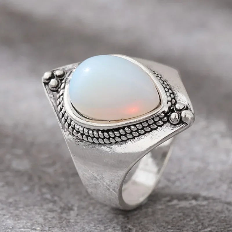 Ethnic Ring with Moonstone