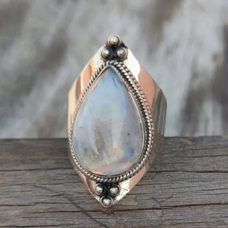 Ethnic Ring with Moonstone