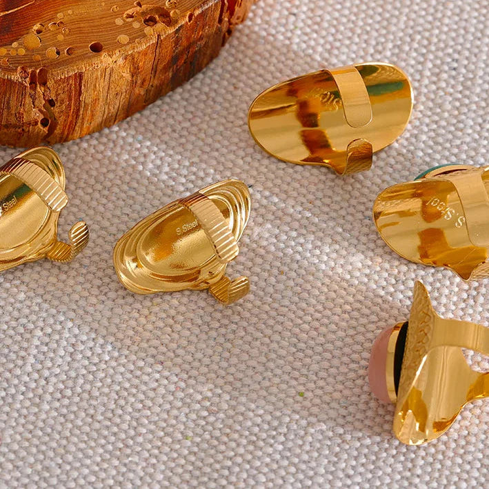 Ethnic Ring with Natural Stone