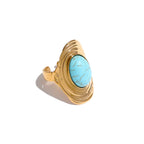 Ethnic Ring with Natural Turquoise Stone