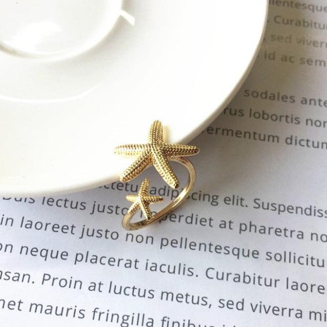 Starfish gold ring