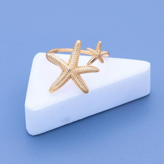 Starfish gold ring