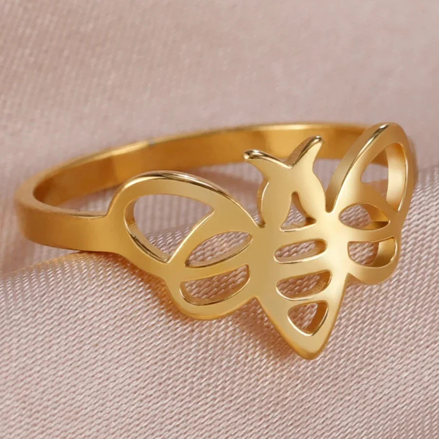 Bague femme abeille or