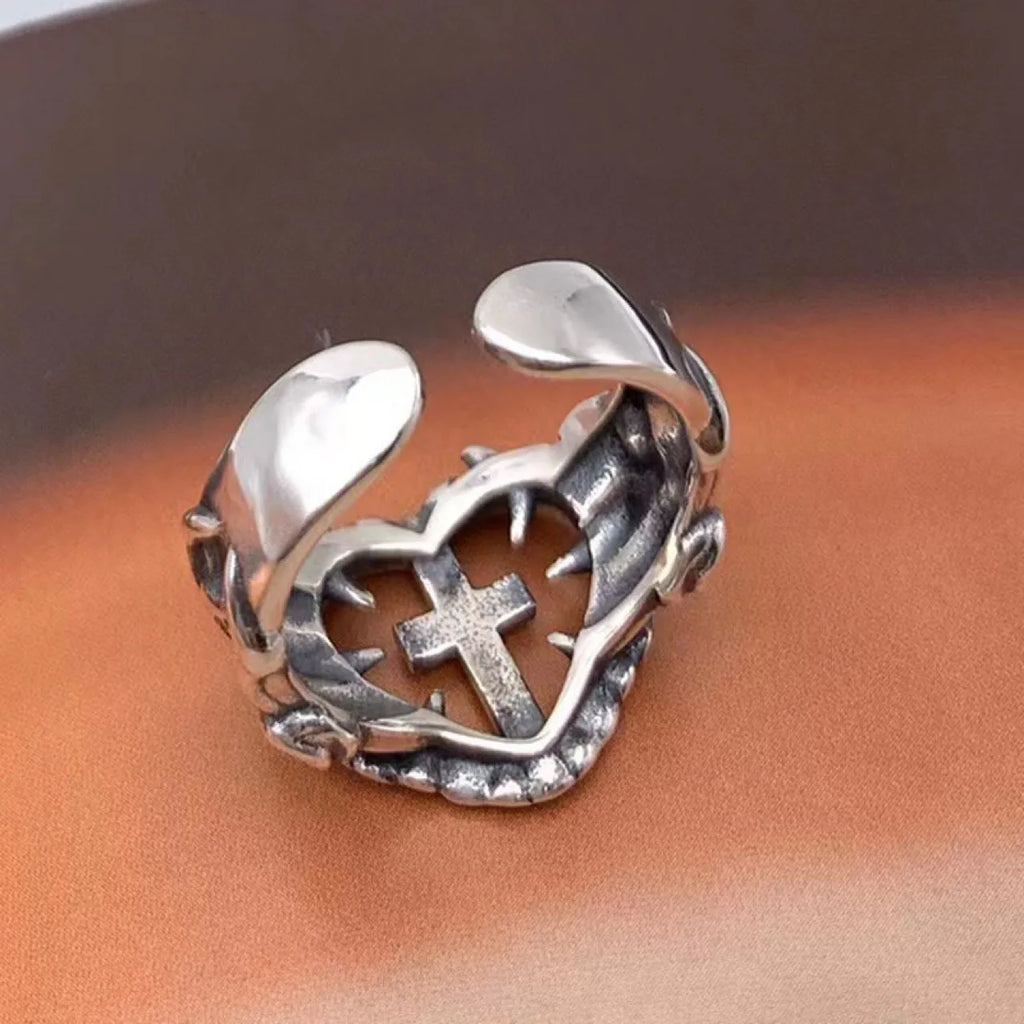 Women's Ring Christian Cross Silver Ring