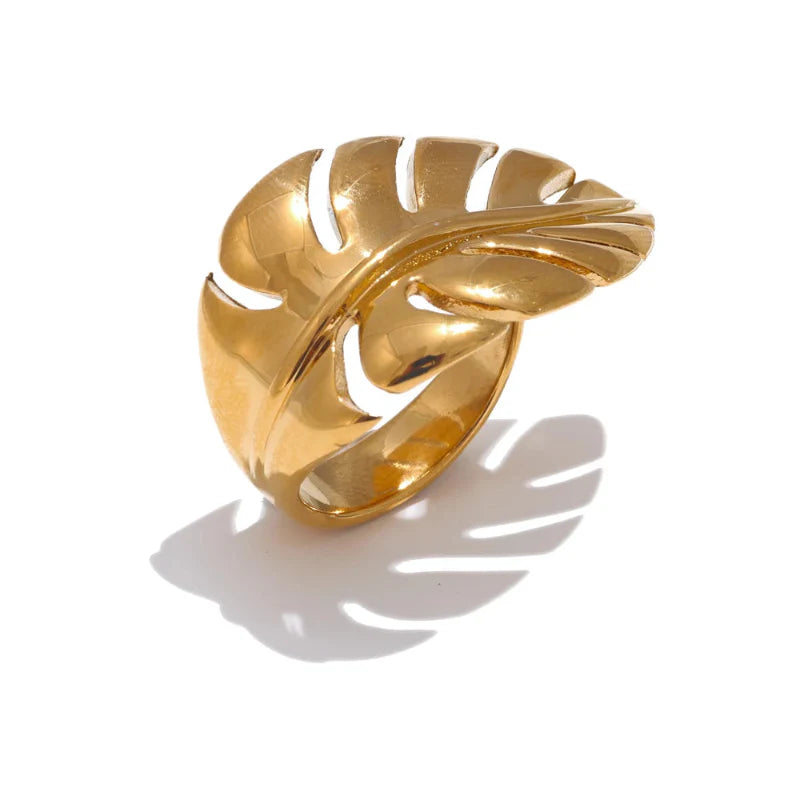 Palm Leaf Ring gold
