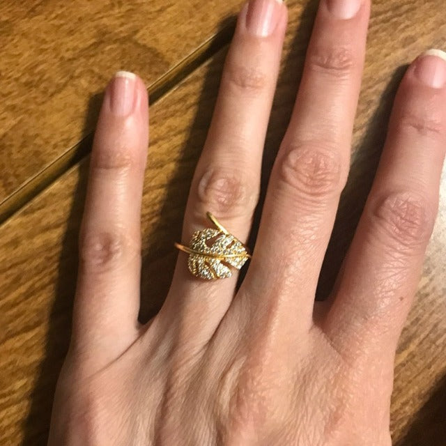 Palm Leaf Gold Ring