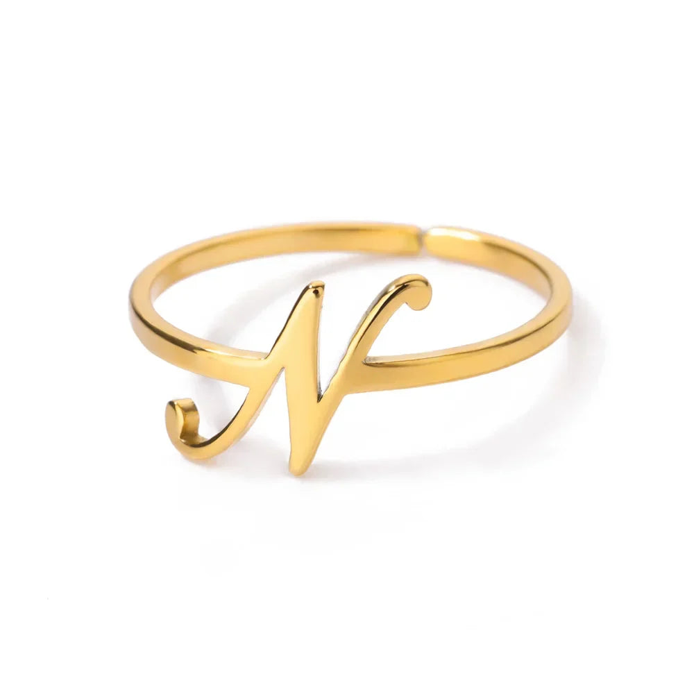 Bague fine personnalisée avec initiale n