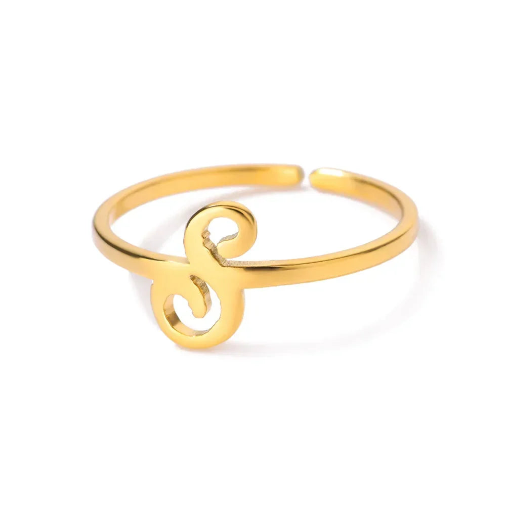 Bague fine personnalisée avec initiale s