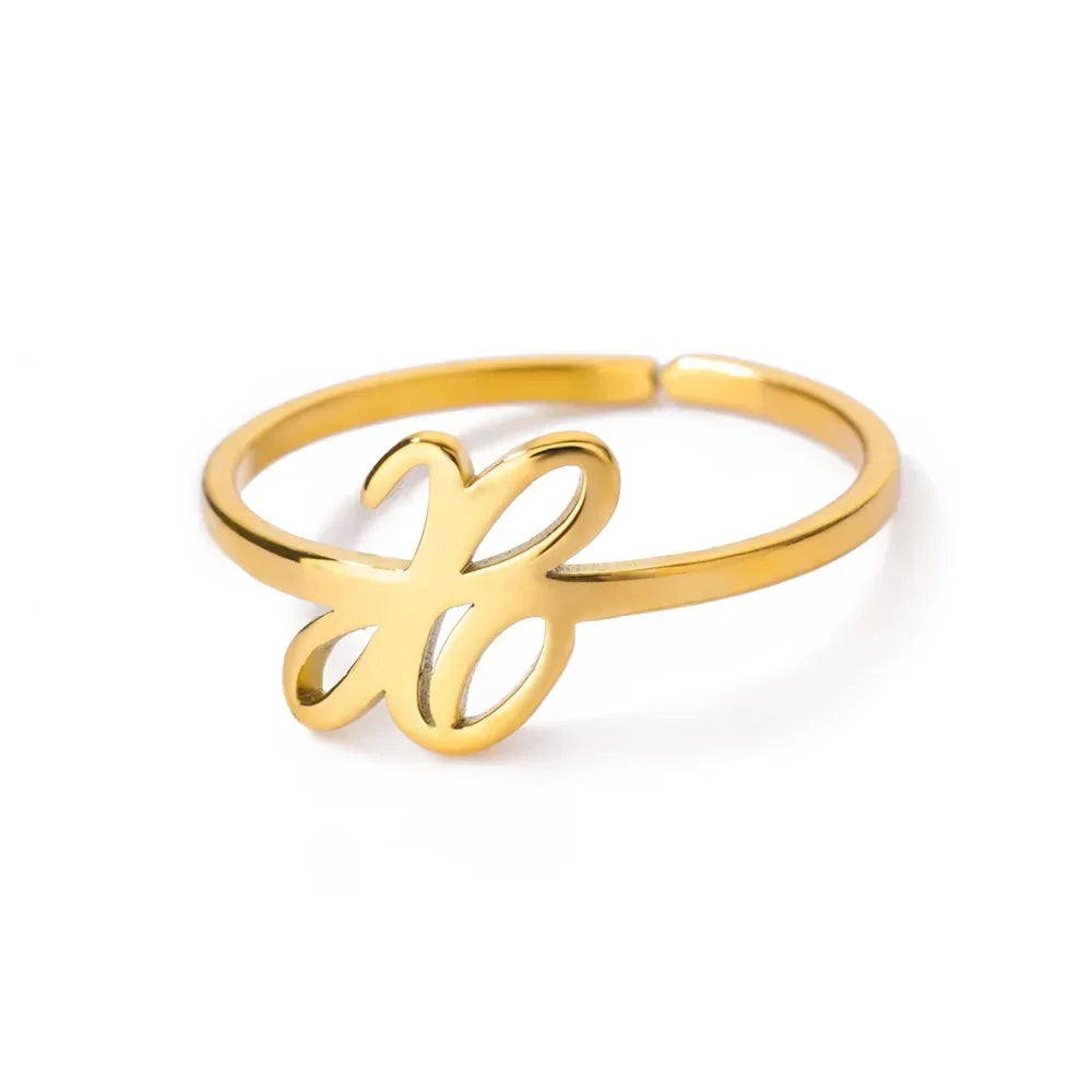 Bague fine personnalisée avec initiale x