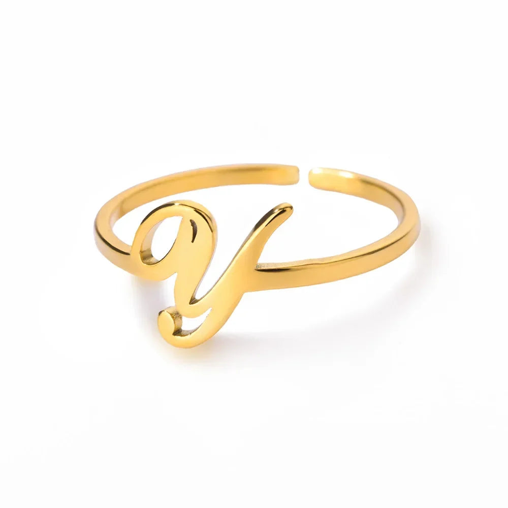 Bague fine personnalisée avec initiale y