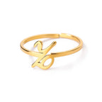 Bague fine personnalisée avec initiale z