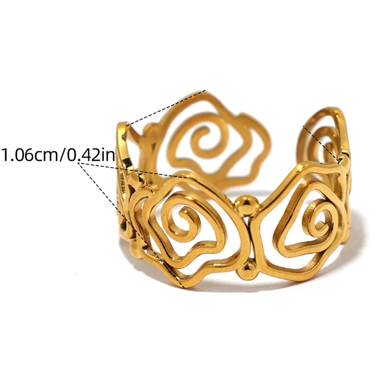 Bague fine dorée en forme de spirale