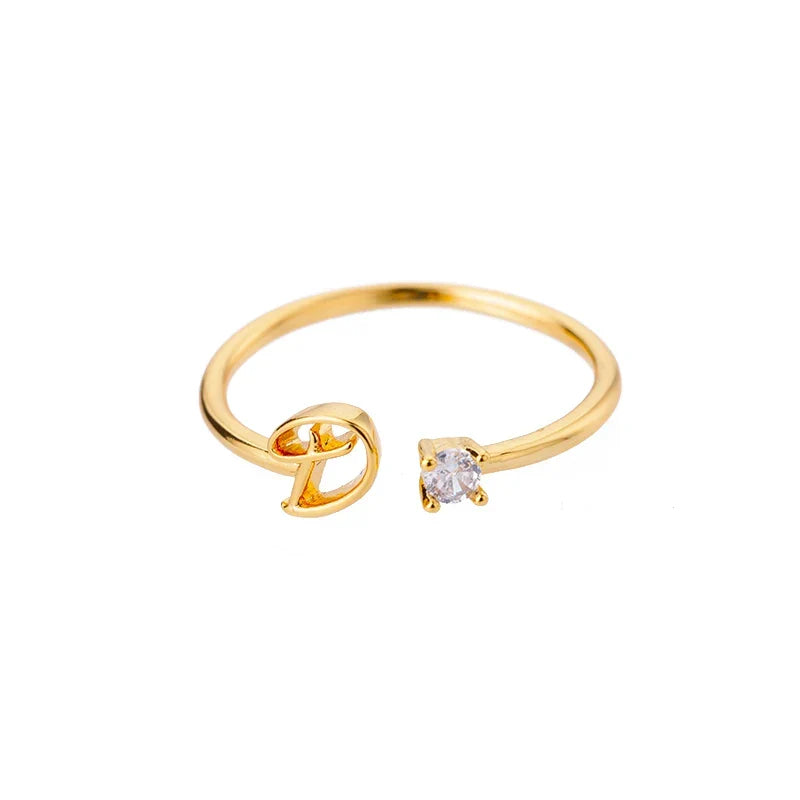 Bague fine pour femme personnalisée avec initiale d