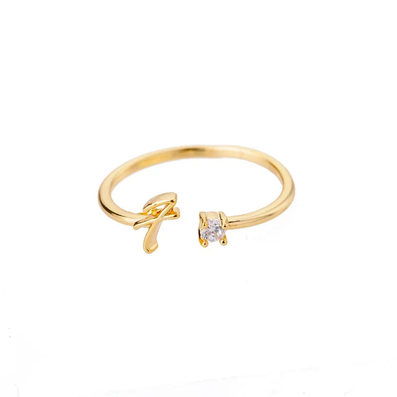 Bague fine pour femme personnalisée avec initiale f