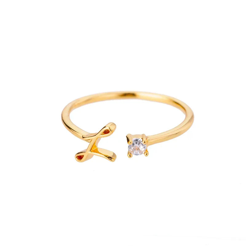 Bague fine pour femme personnalisée avec initiale l
